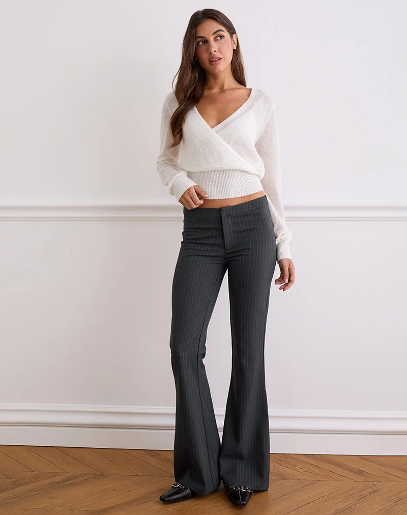 Pantalon Malvinas, rayé gris tailleur
