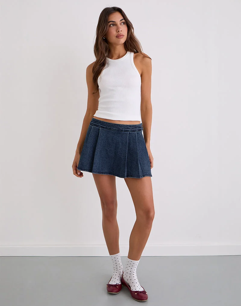 Lupi Micro Skirt in Chambray Vintage Blue