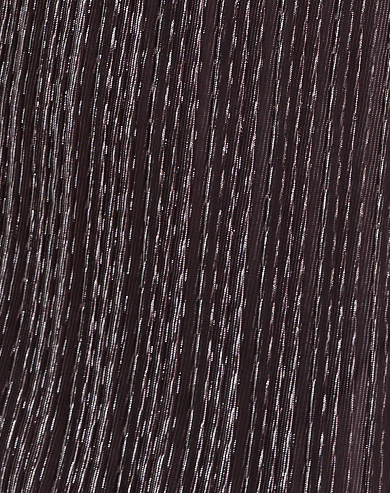 Mini robe Cheria en Shimmer Plisse Brown