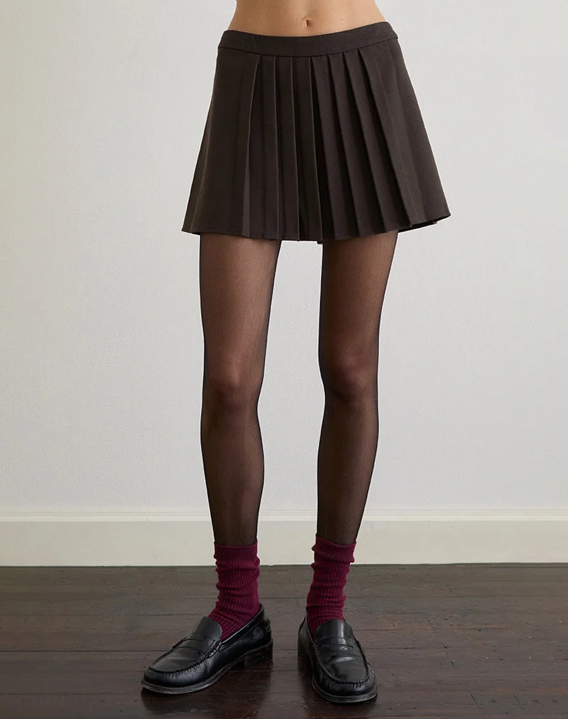 Minijupe Kassine, brun tailleur