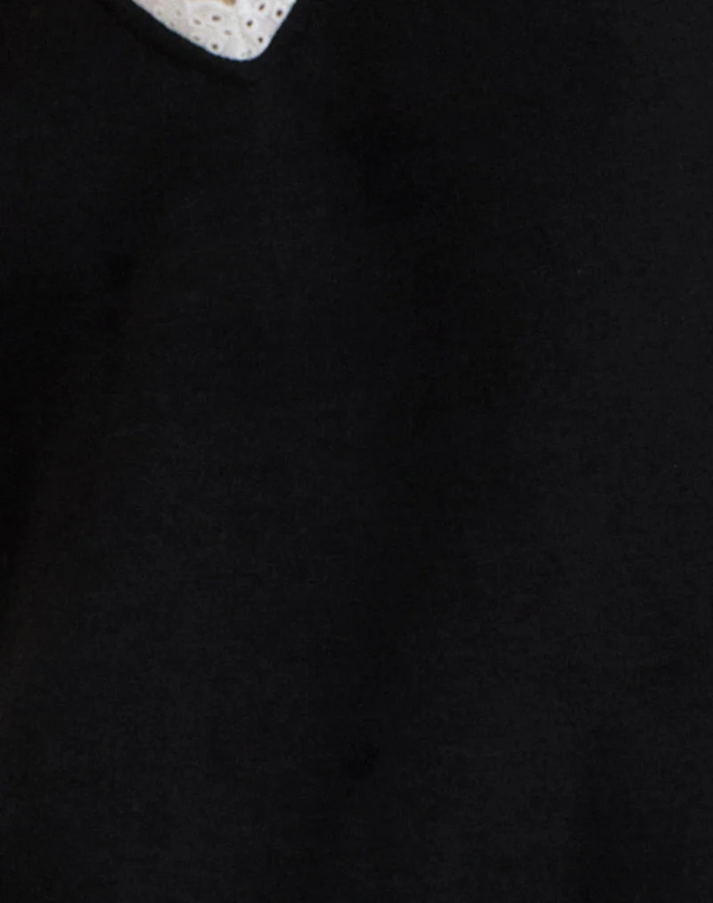 Pull Rodyn en noir avec des pointillés blancs