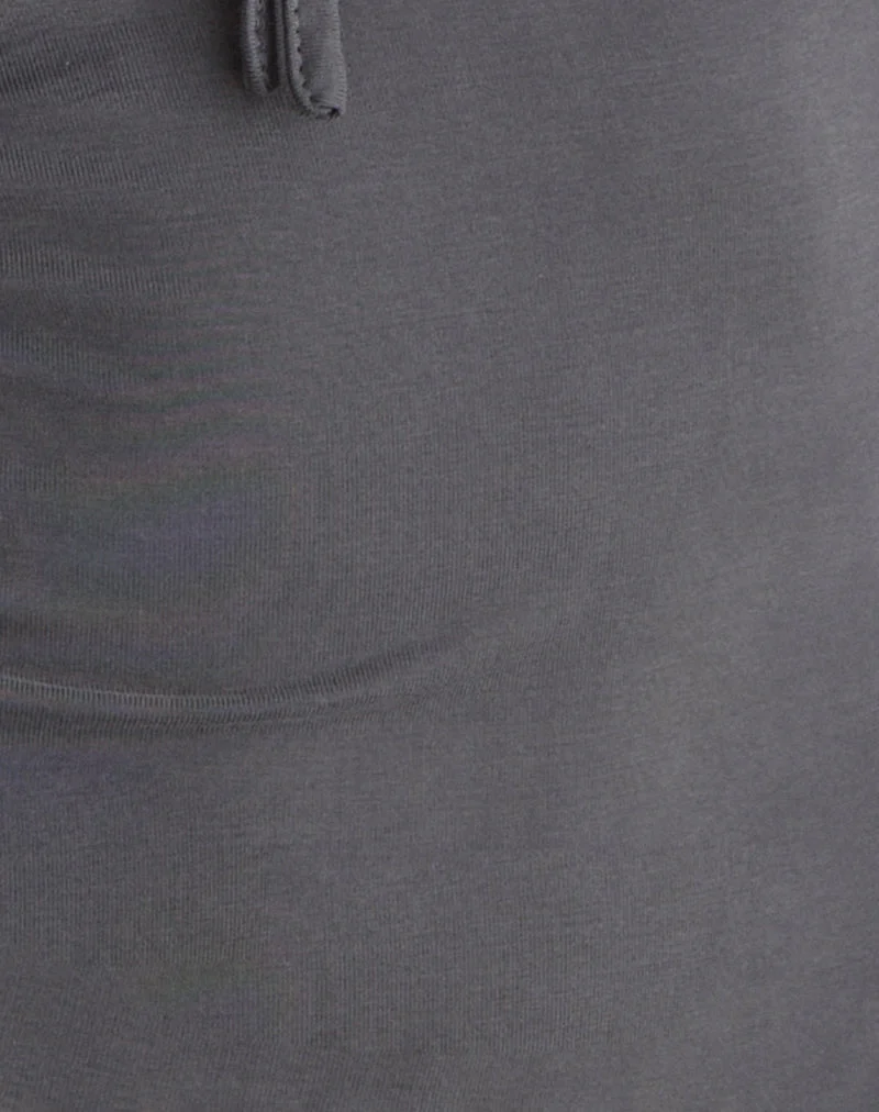 Haut à manches longues Yubin Keyhole en cupro gris anthracite