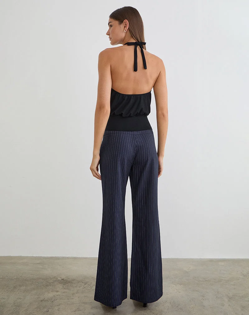 Pantalon Falita à rayures bleu marine