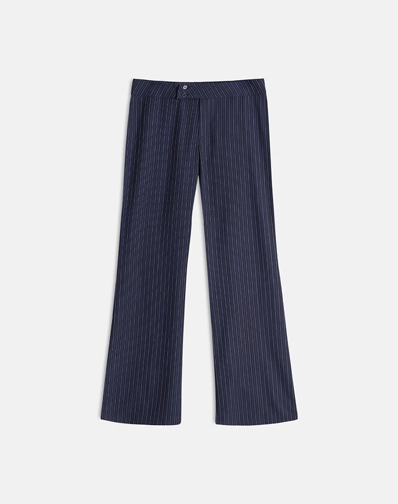 Pantalon Falita à rayures bleu marine