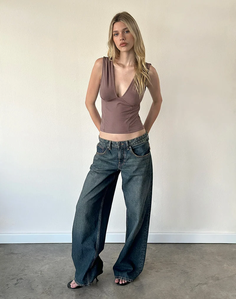 Haut plongeant Lynod en taupe foncé