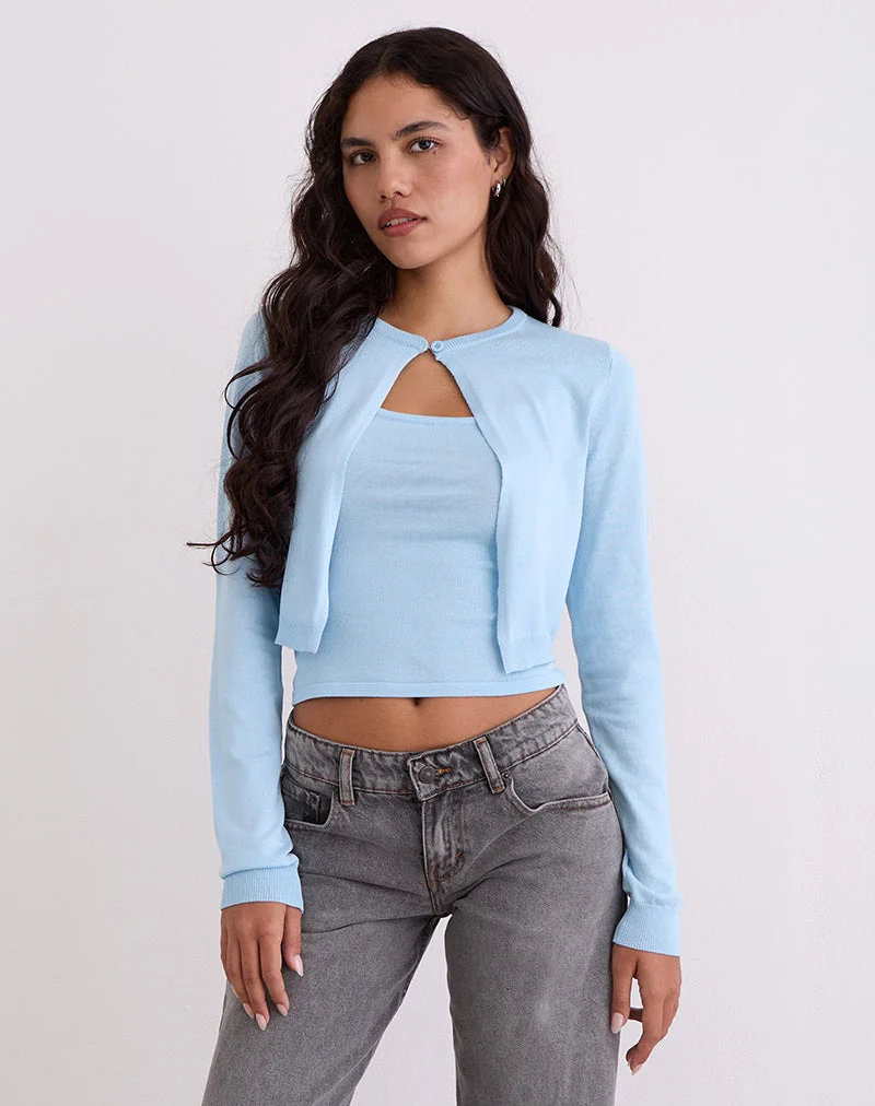 Ziva Knit Cami Vest Top in Blue