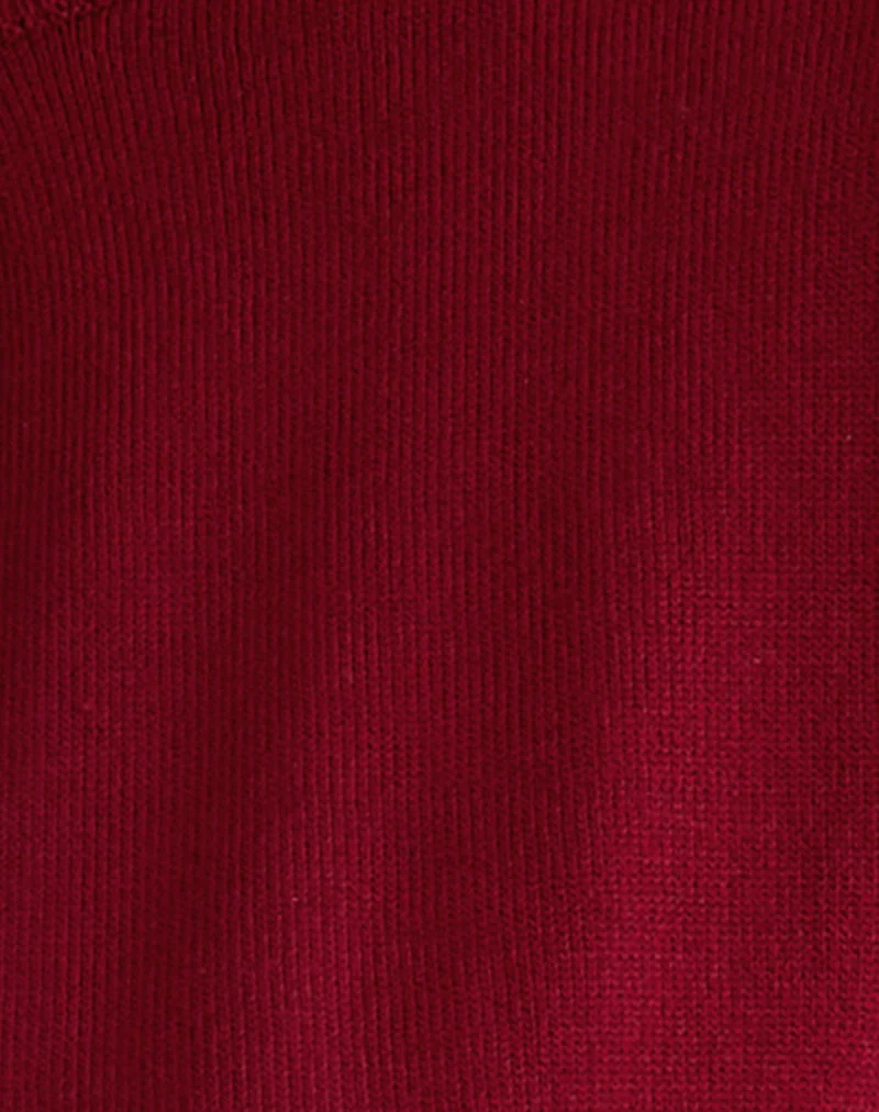 Cardigan court Nuha en bourgogne