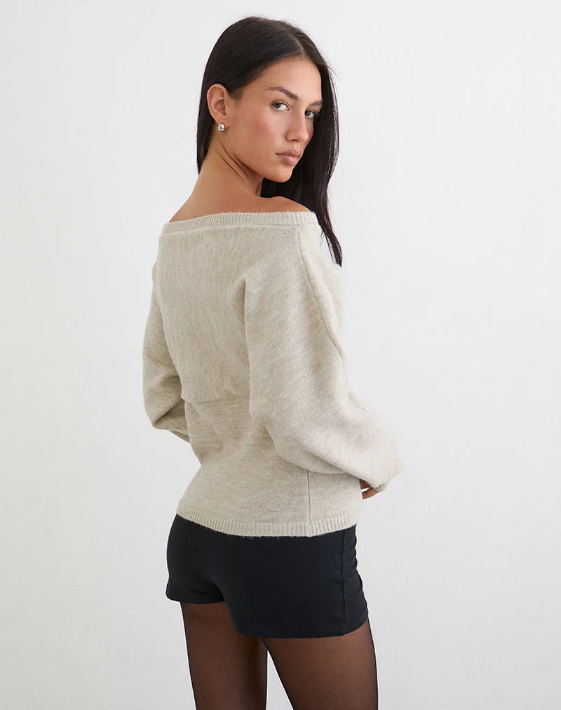 Sikuna Bow Jumper en couleur Oat