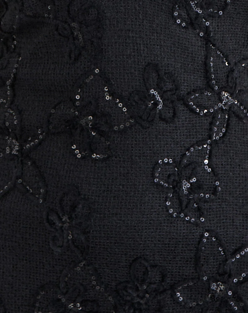 Mini-robe Codami en maille à paillettes noire
