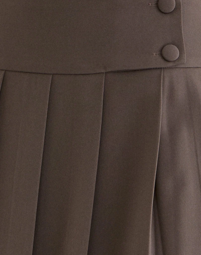 Jupe midi Tisrah couleur truffe