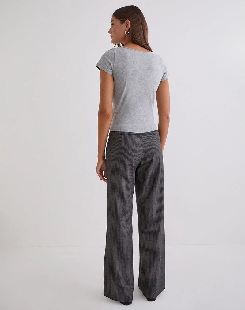 Pantalon Tova Tie Tailoring à fines rayures grises