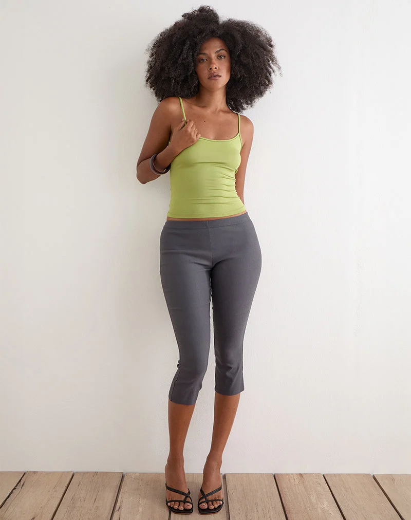 Pantalon capri court Asla en tissu stretch anthracite
