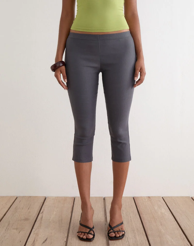 Pantalon capri court Asla en tissu stretch anthracite