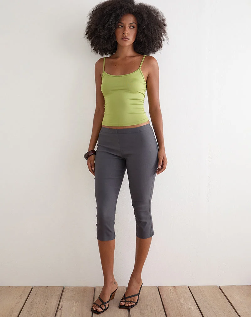 Pantalon capri court Asla en tissu stretch anthracite