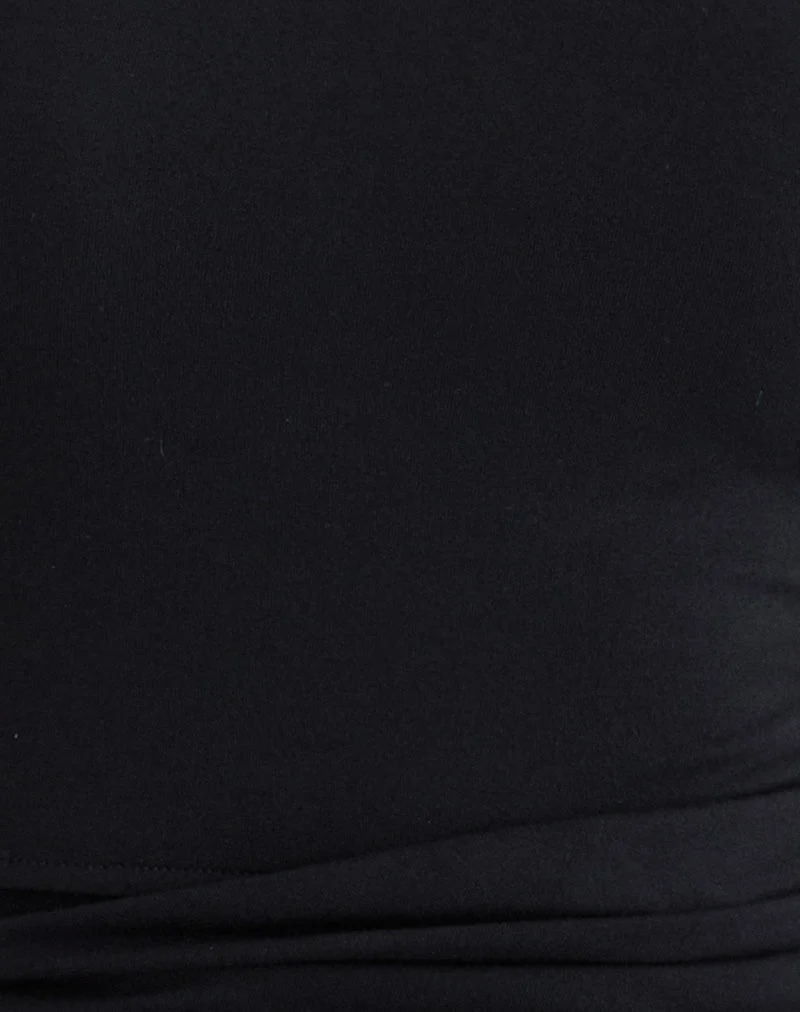 Haut à nouer Tanzy en jersey noir