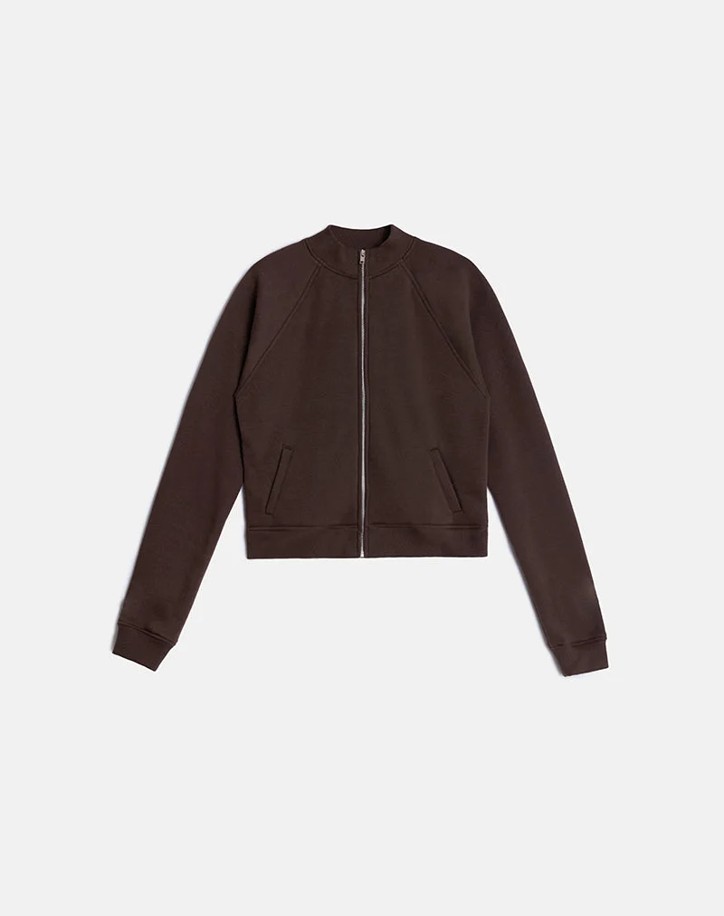 Pull à col roulé Tamayo Zip en chocolat amer