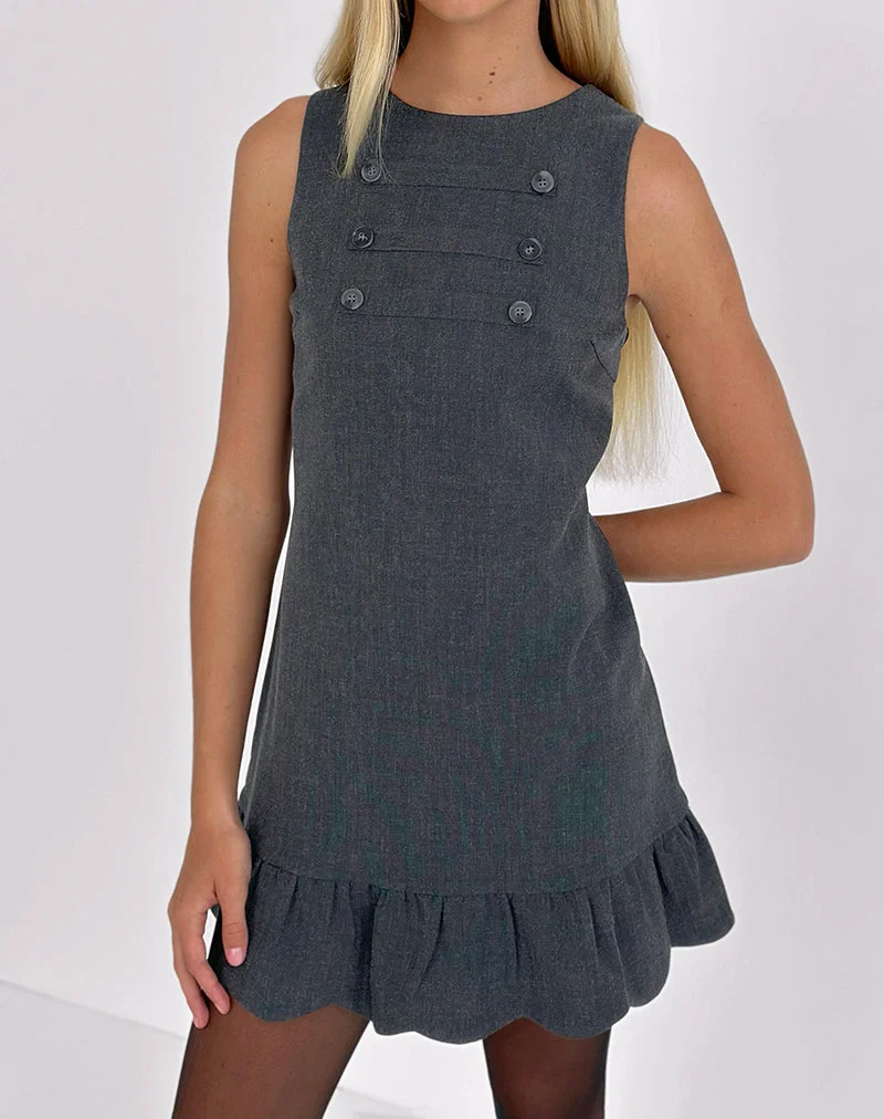 Mini-robe Saraya en gris bleu sur mesure