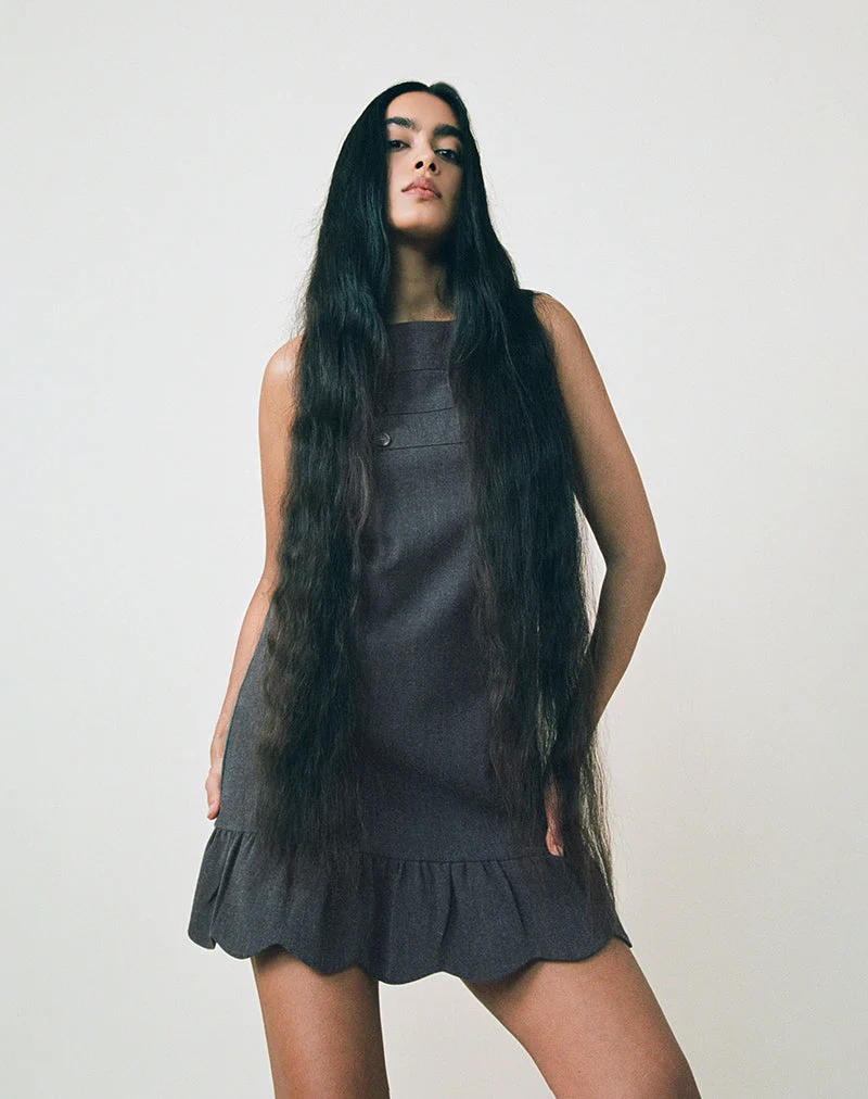 Mini-robe Saraya en gris bleu sur mesure