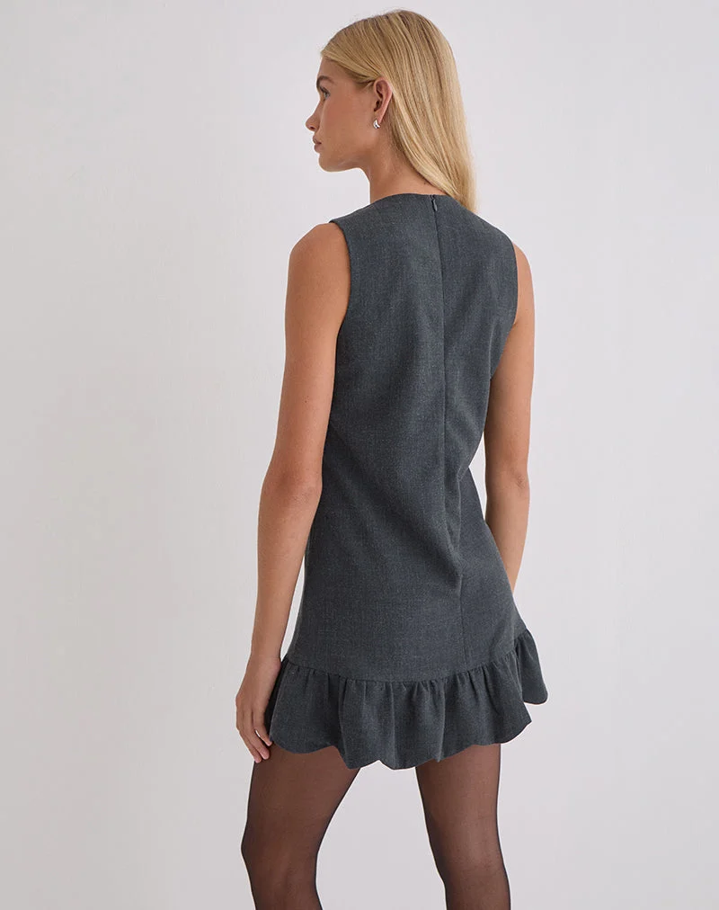 Mini-robe Saraya en gris bleu sur mesure