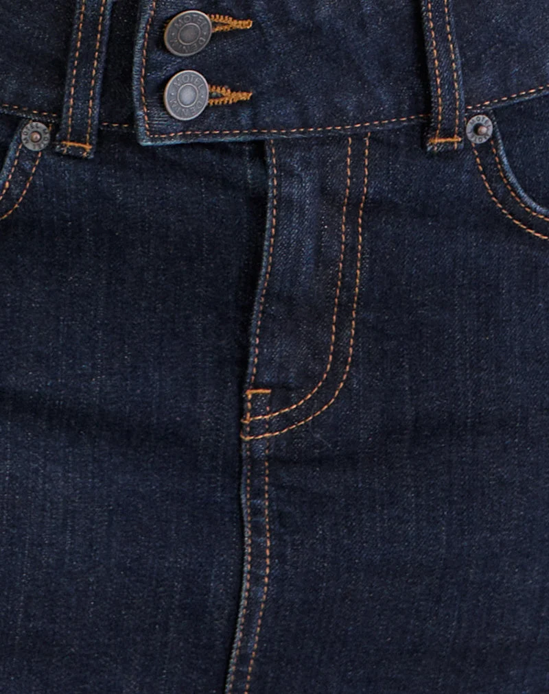Mini-jupe en jean taille basse, couleur indigo