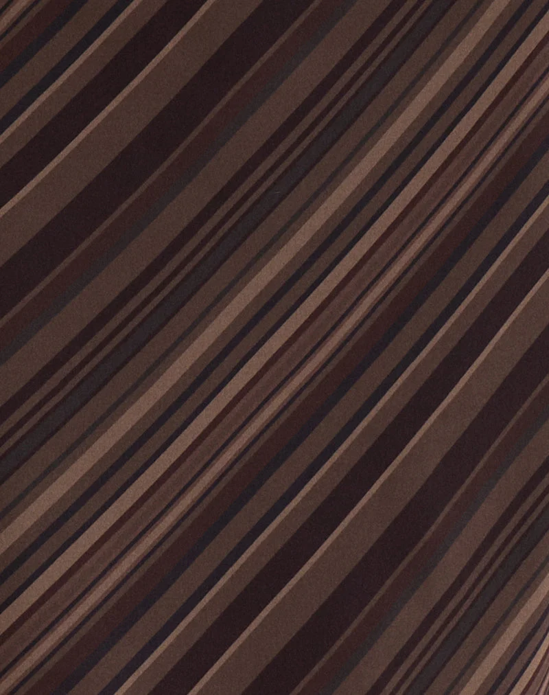 Abetzi Midi Skirt in Chiffon Mix Brown Stripe