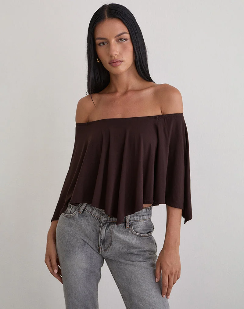 Poncho Kanela en jersey chocolat amer