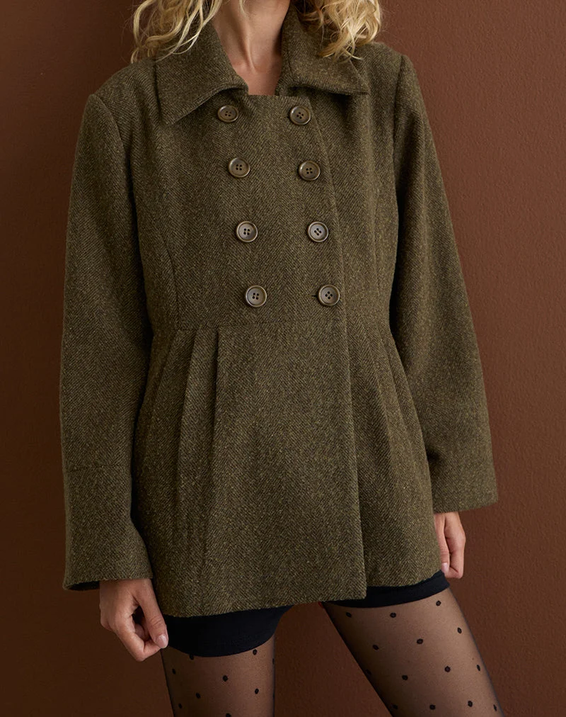 Manteau Locarti en chevrons Olive