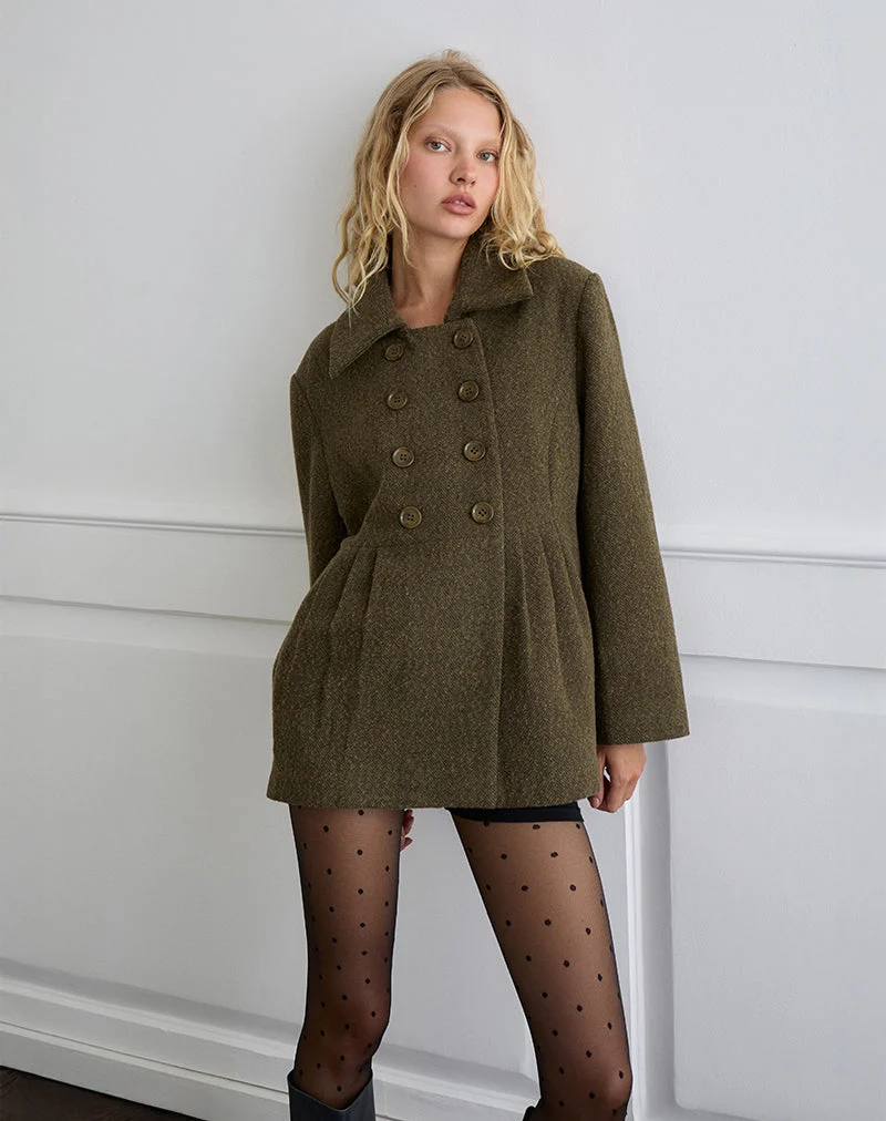 Manteau Locarti en chevrons Olive