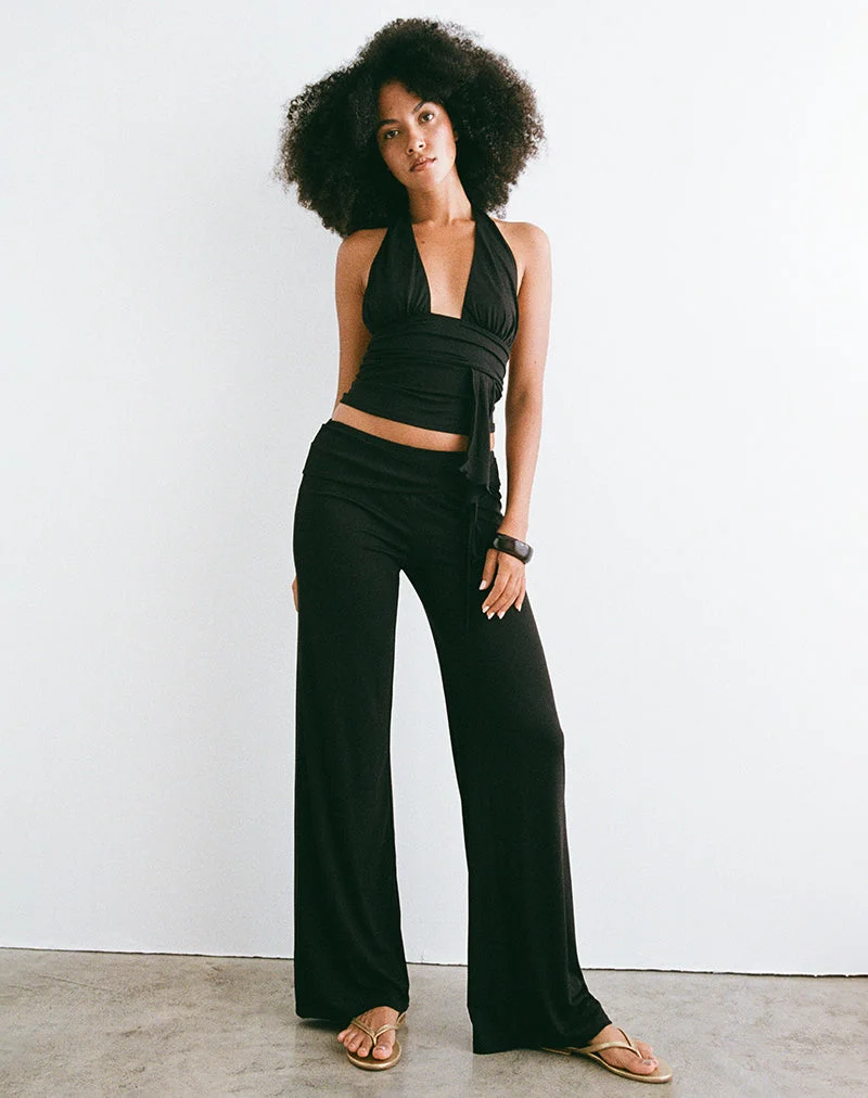 Pantalon Donata en noir avec ceinture