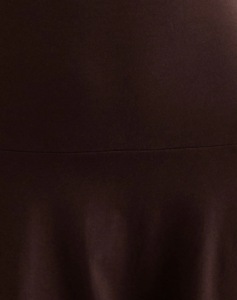 Messac - Robe asymétrique en jersey de rayonne - Chocolat amer