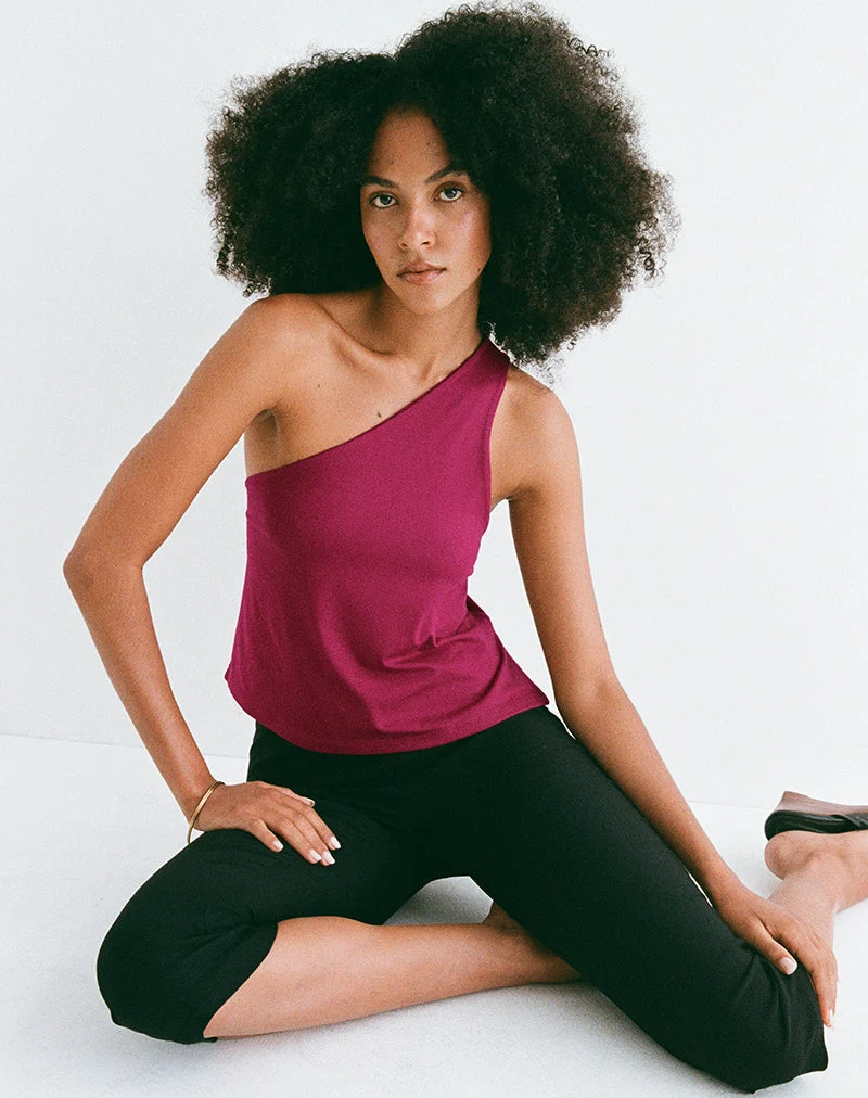 Klazari Top in Rayon Jersey Burgundy