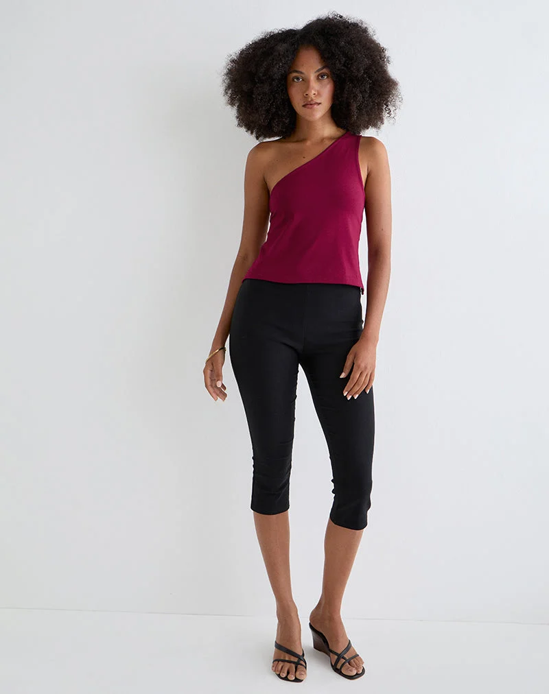 Klazari Top in Rayon Jersey Burgundy