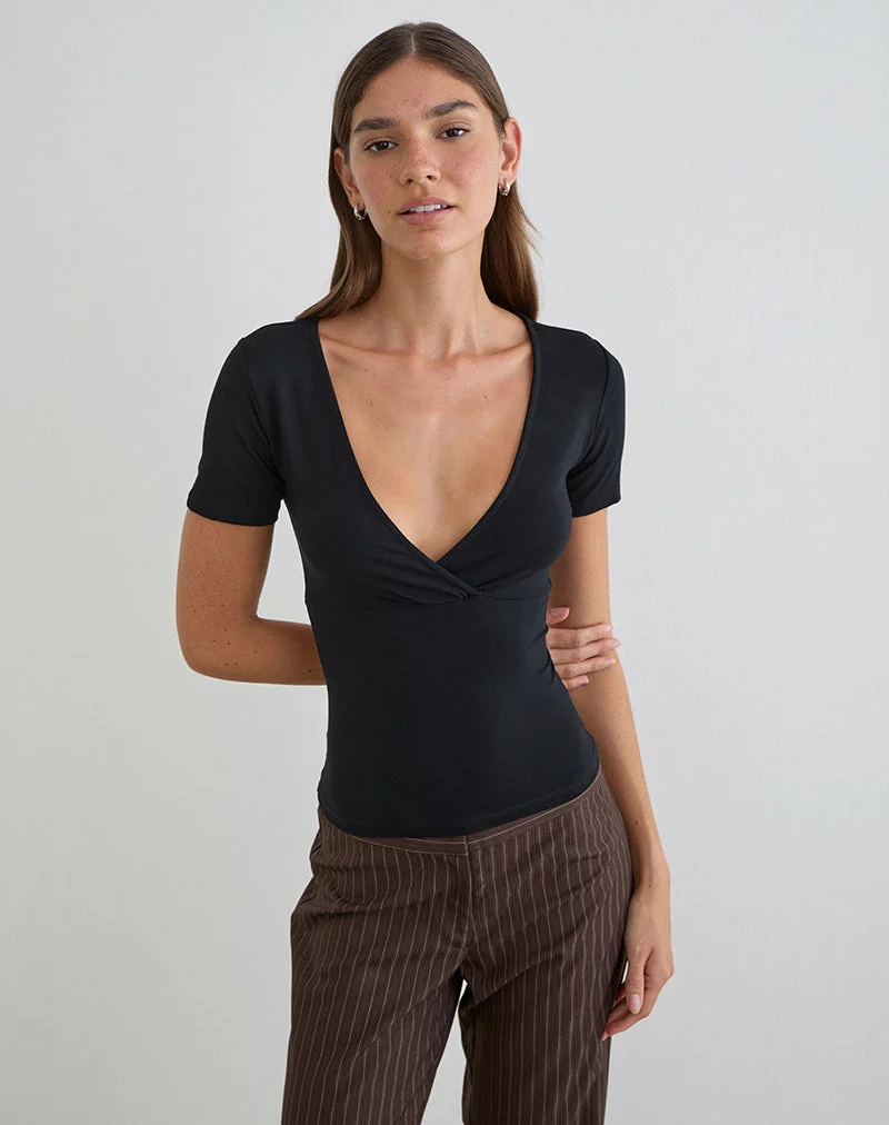 Haut Lobos Crossover en jersey de rayonne noir