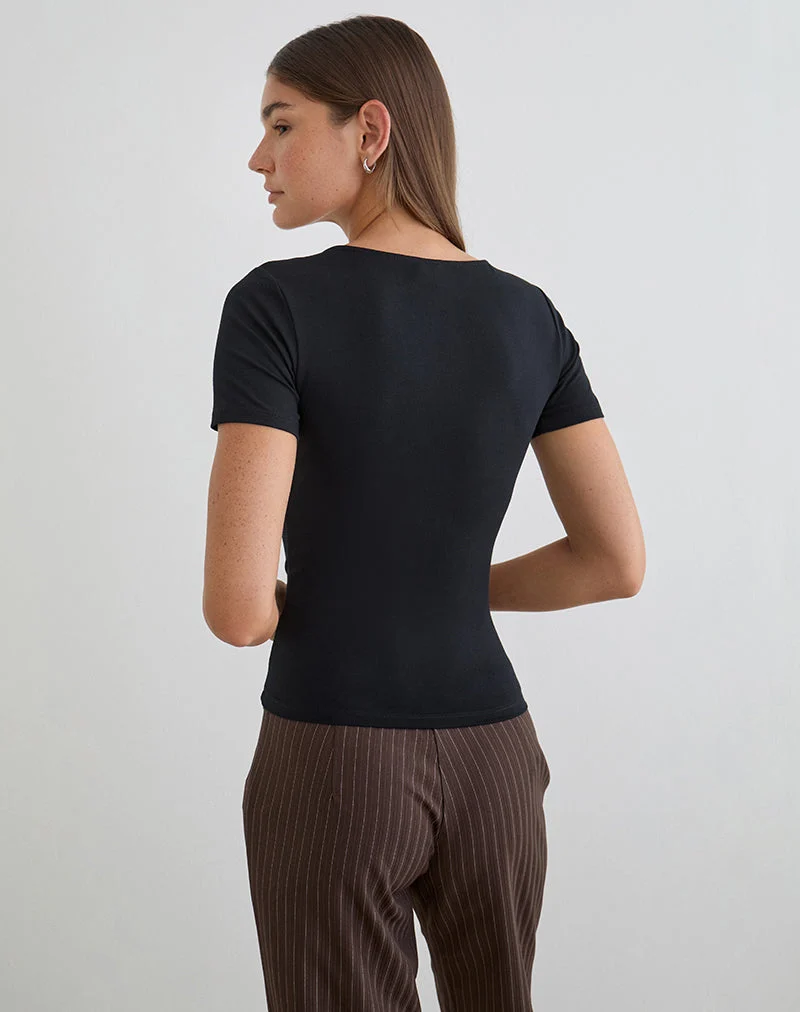 Haut Lobos Crossover en jersey de rayonne noir