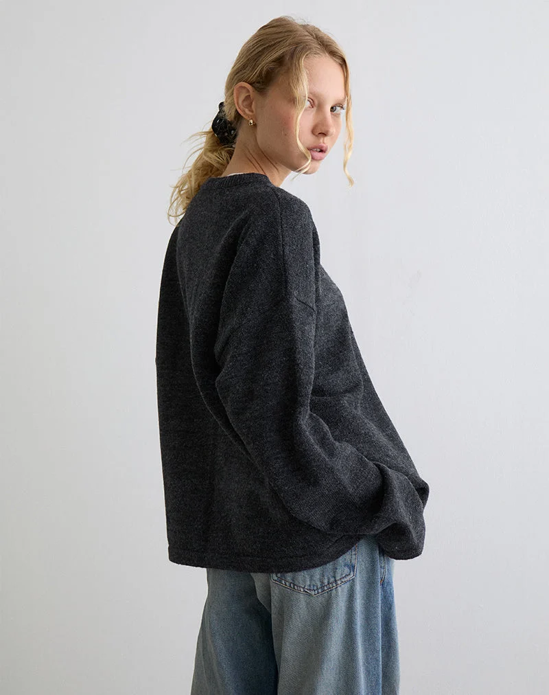 Cardigan Maureen en gris foncé