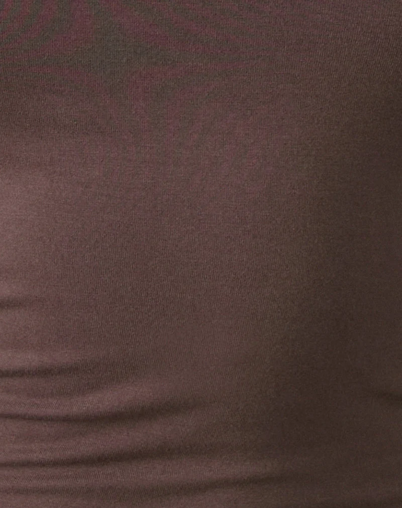 Haut bandeau Foster en jersey de rayonne taupe foncé