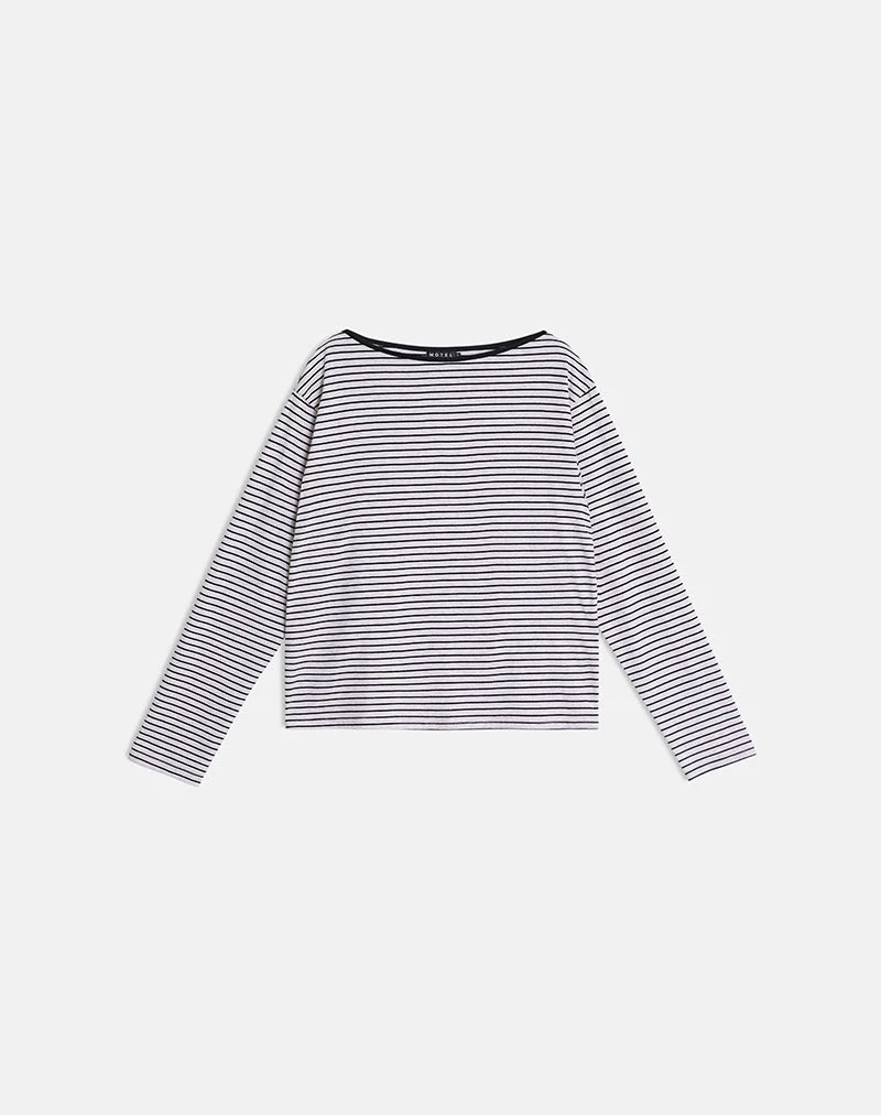 Haut à manches longues Kumiko en jersey gris et noir