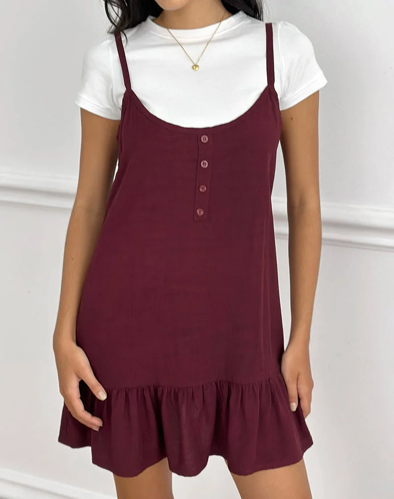 Mini-robe Arige, couleur bordeaux