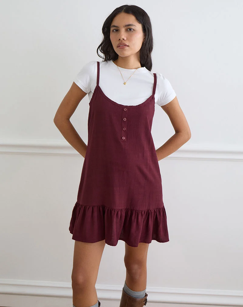 Mini-robe Arige, couleur bordeaux