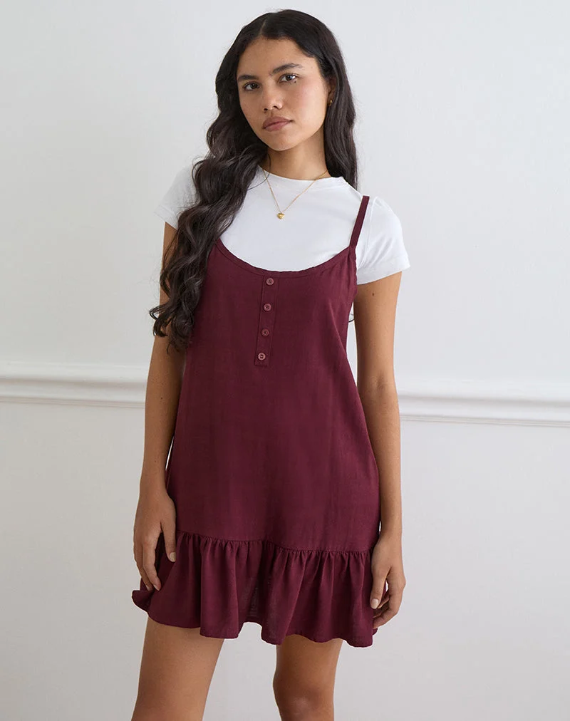 Mini-robe Arige, couleur bordeaux