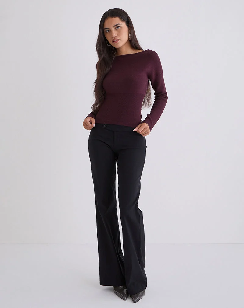 Haut Elira en tricot prune