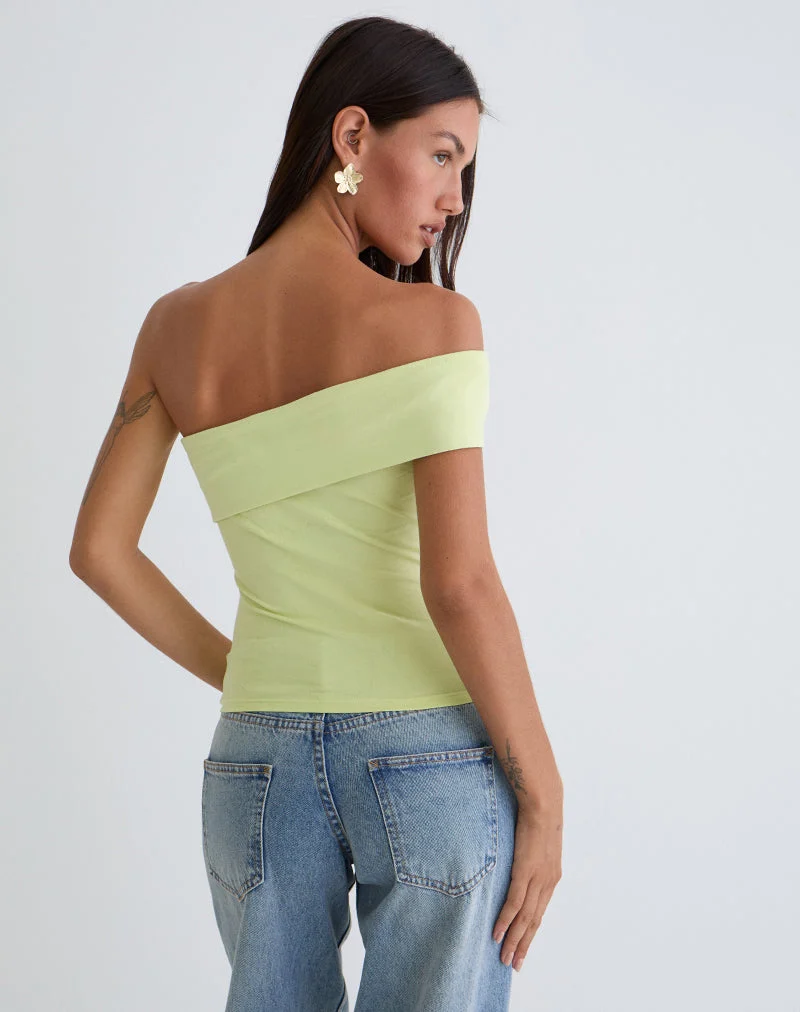 Top asymétrique Marga en pistache