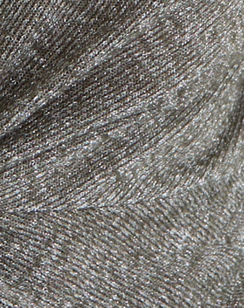 Zoril Twist Top in Glitter Knit Khaki