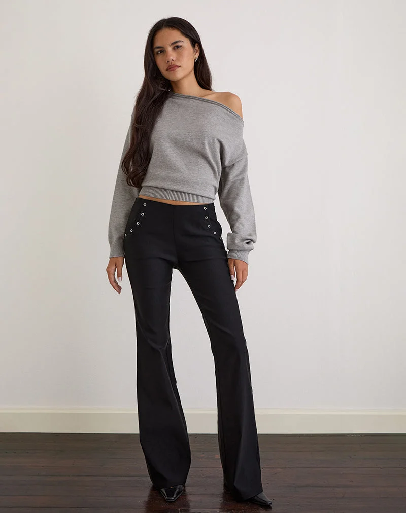 Pull Jalira en tricot gris