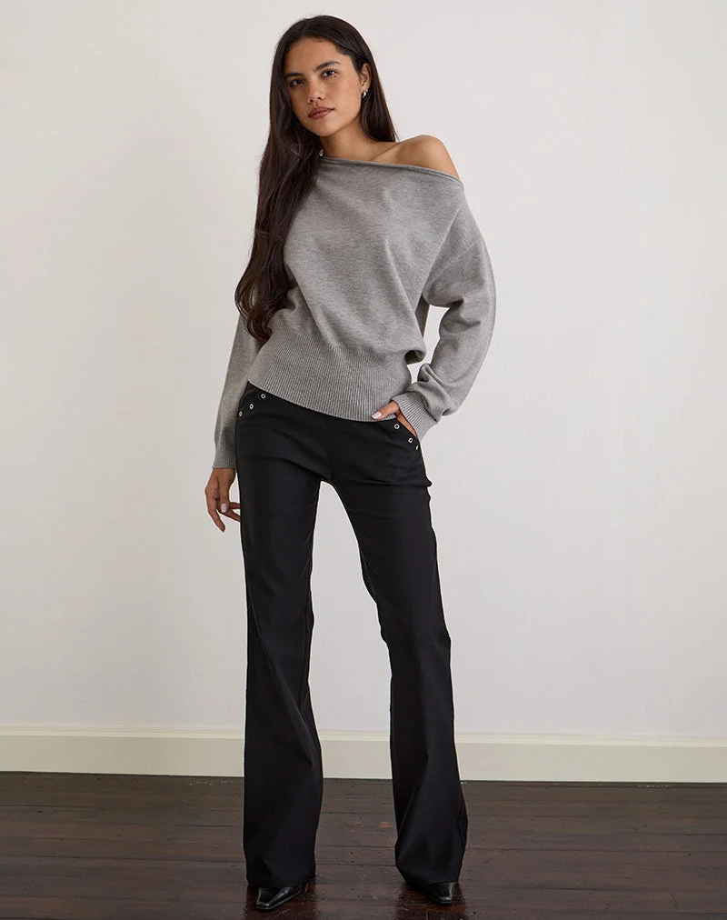 Pull Jalira en tricot gris