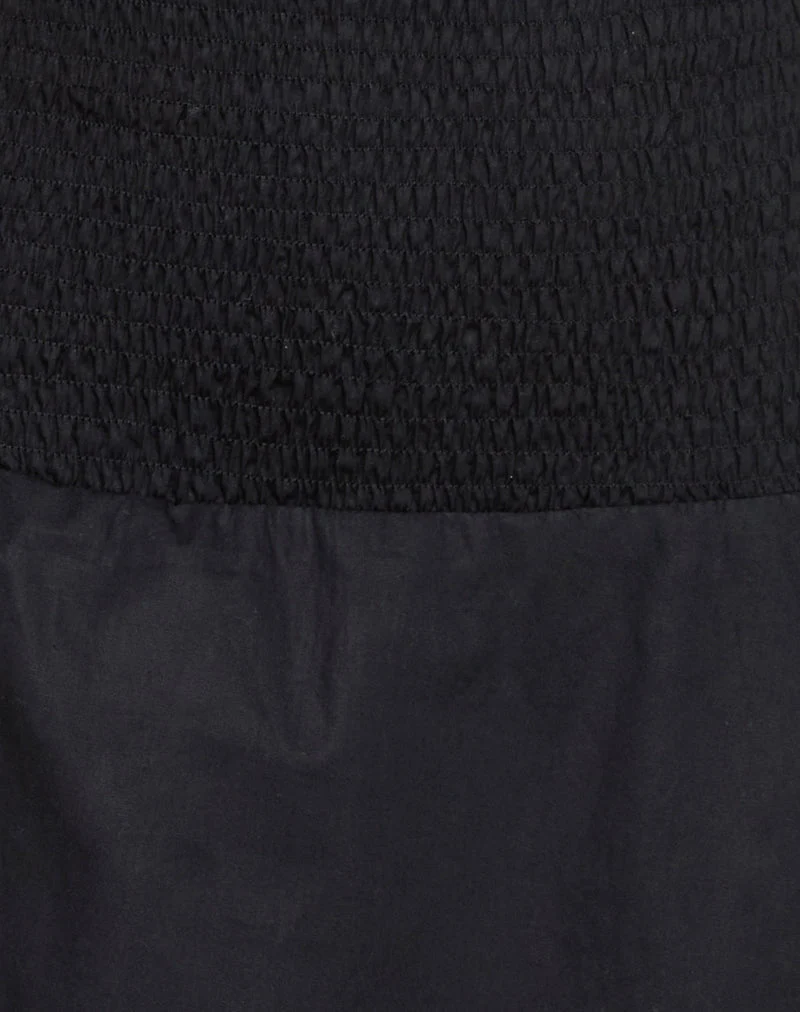 Hevosia - Mini robe froncée en noir