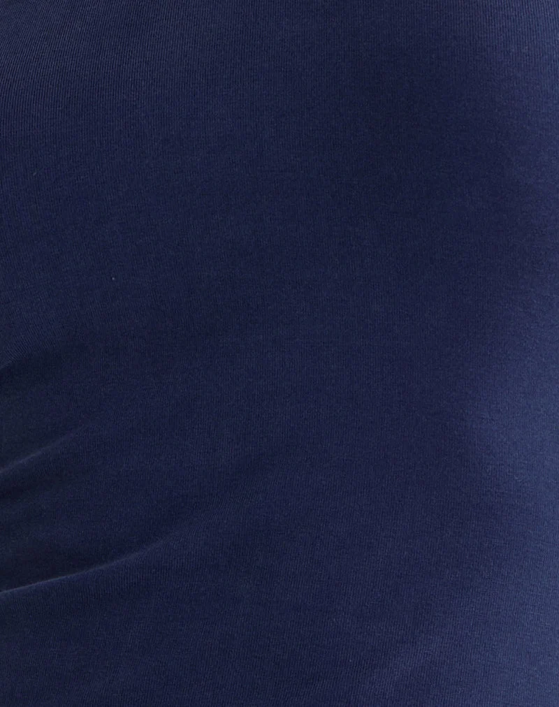 Lorie Halter Top in Cupro Navy