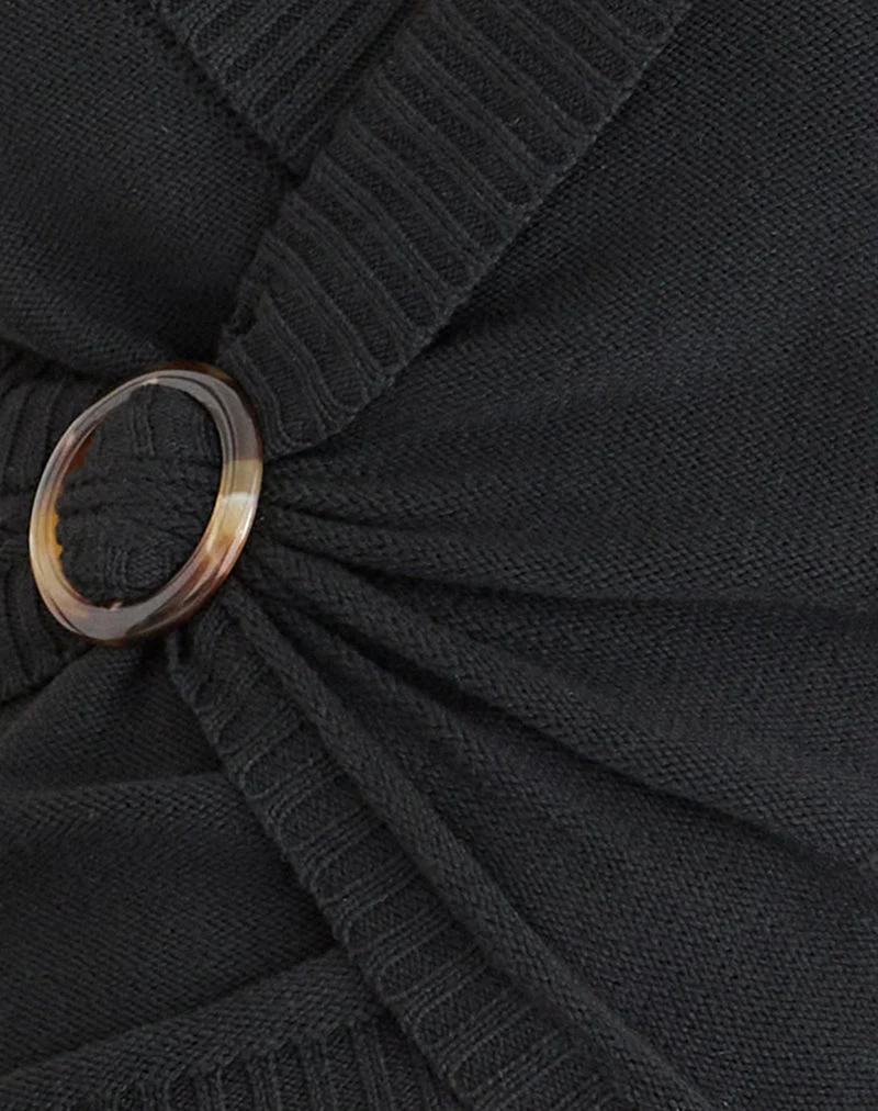 Haut Minara avec boucle en résine, tricot noir