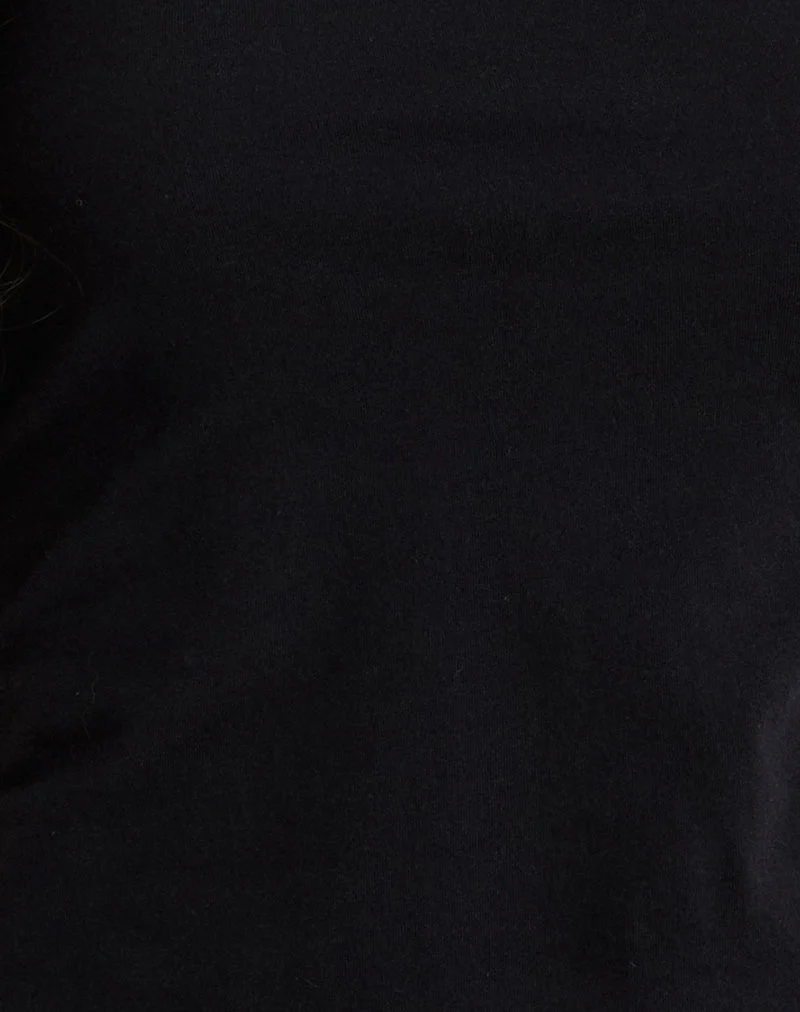 Tokiwa - T-shirt à épaules asymétriques en noir