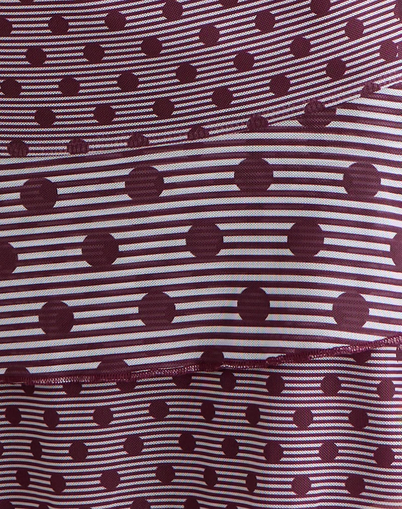 Jupe à volants Gayani, rayée Polka Plum